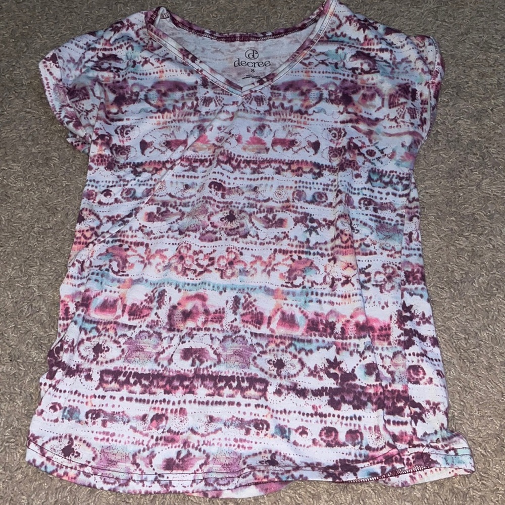 Purple and Pink Multicolor T Shirt